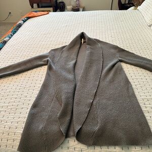 EUC  women’s grey shawl collard cardigan the label says small